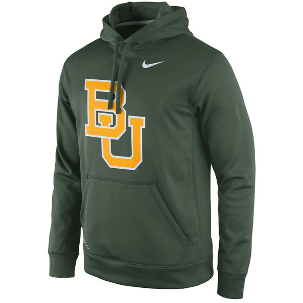 Men NCAA Baylor Bears Nike Practice Performance Hoodie Green